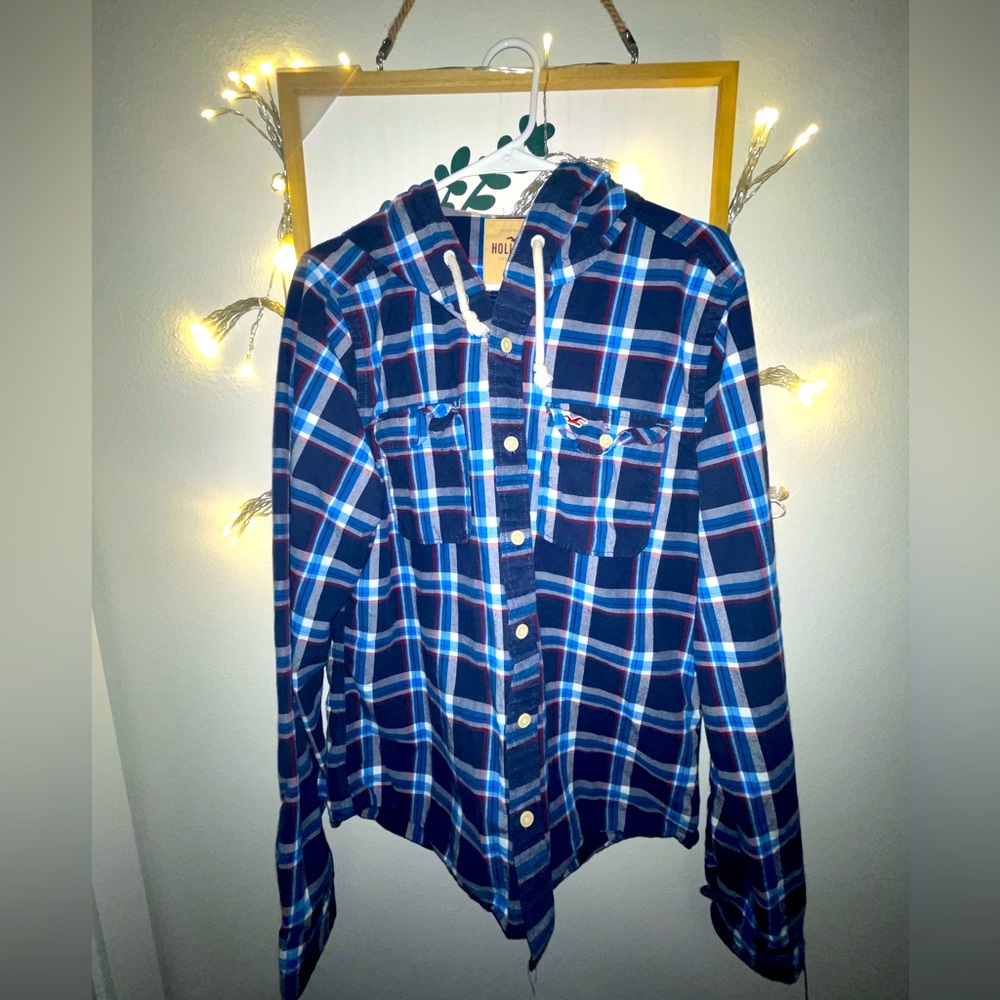 Hollister hooded button up